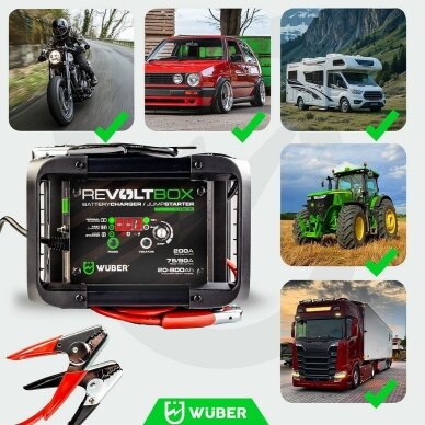 WUBER W14016 Automatinis akumuliatorių įkroviklis su paleidimo funkcija 200A 1 WUBER W14016 Automatinis akumuliatorių įkroviklis su paleidimo funkcija 200A 1