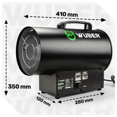 WUBER W16023 dujinis šildytuvas 15 kW su LCD termostatu 7 WUBER W16023 dujinis šildytuvas 15 kW su LCD termostatu 7