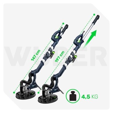 WUBER W26601 gipso šlifuoklis „žirafa“ 710W su LED, dulkių nusiurbimu ir reguliuojamu greičiu 8