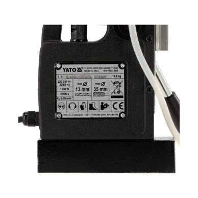 YATO 1300W magnetinės gręžimo staklės su elektromagnetine baze Ø35 mm 8