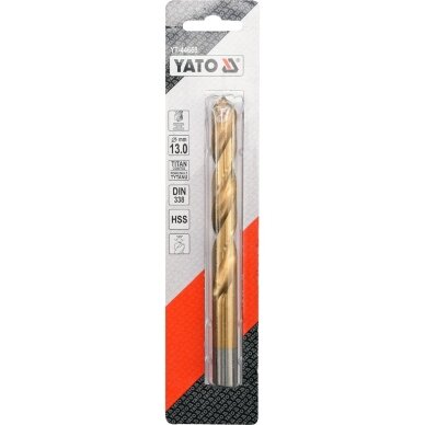 Grąžtas metalui HSS-TiN YATO DIN338 (1–13 mm) 25 Grąžtas metalui HSS-TiN YATO DIN338 (1–13 mm) 25