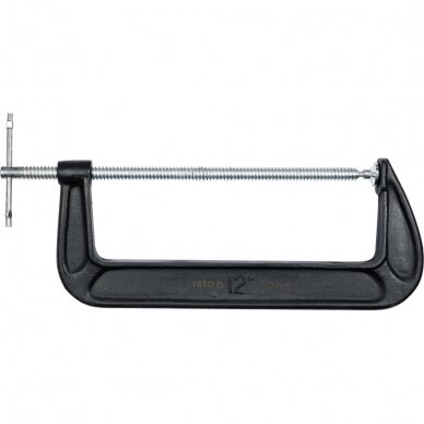 C tipo spaustuvas su varžtu nuo 25mm iki 300mm (1"-12") YATO 9 C tipo spaustuvas su varžtu nuo 25mm iki 300mm (1"-12") YATO 9