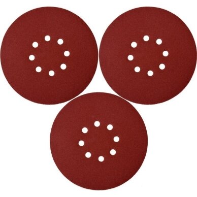 Šlifavimo diskas 180mm Velcro P40/60/80/100/120/150/180/220, 3vnt. YATO 8