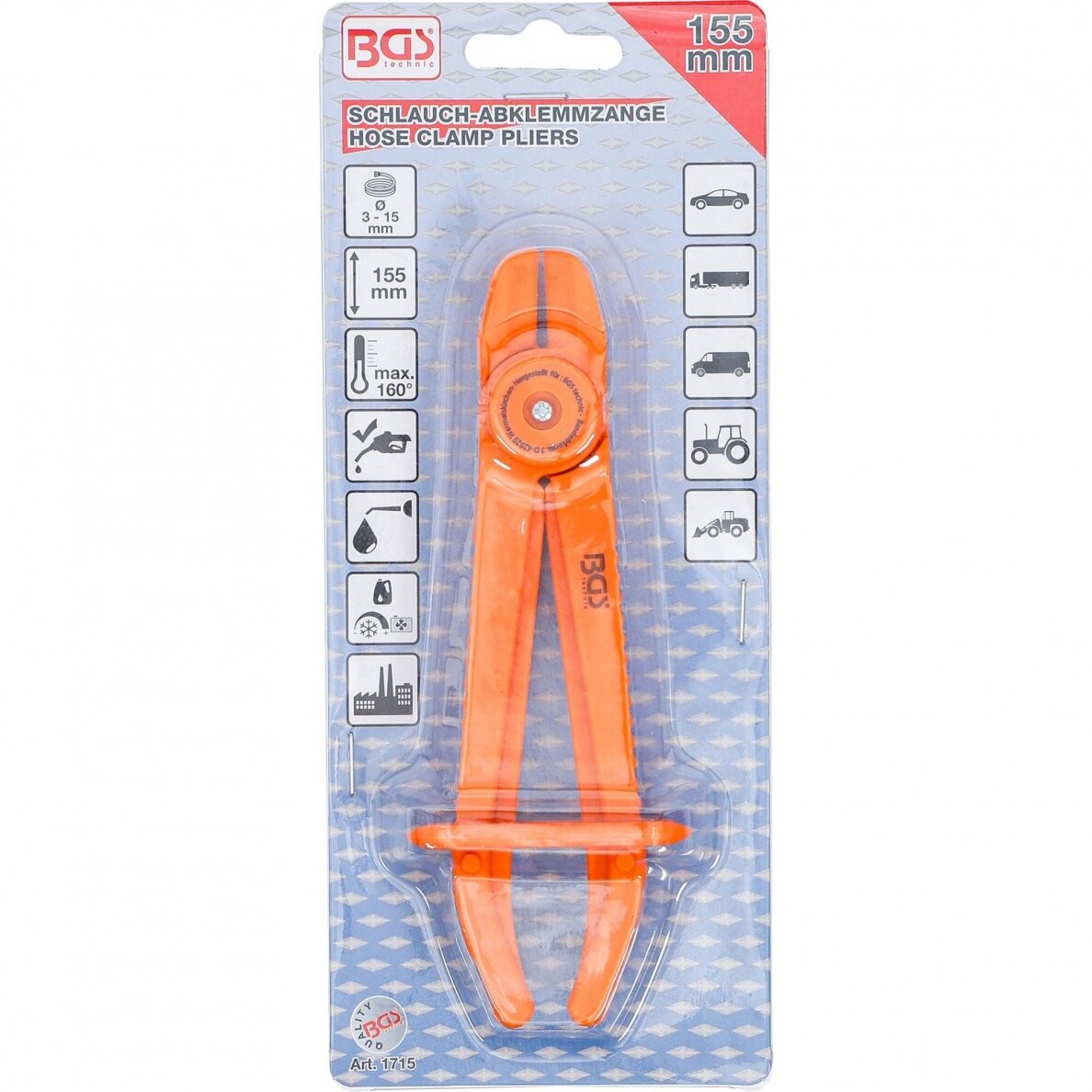 Žarnų užspaudimo replės 155mm BGS 1715 3 Žarnų užspaudimo replės 155mm BGS 1715 3