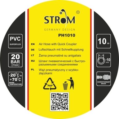 Žarna PVC su žalvarinėmis jungtimis (10x16mm), 10m