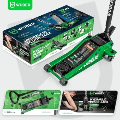 Žemo profilio hidraulinis domkratas 3T 75–505mm Wuber W22021 Žemo profilio hidraulinis domkratas 3T 75–505mm Wuber W22021