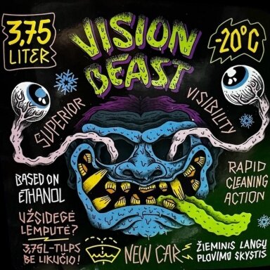 Žieminis langų plovimo skystis VISION BEAST -20°C su piltuvėliu 3,75 l Žieminis langų plovimo skystis VISION BEAST -20°C su piltuvėliu 3,75 l