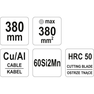 Žirklės kabeliui su terlšle 380mm² / -330 Žirklės kabeliui su terlšle 380mm² / -330