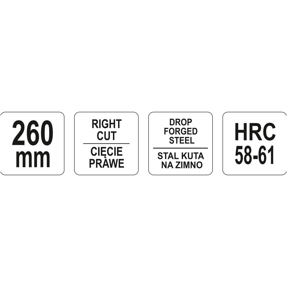 Žirklės skardai dešininės 260mm YATO 1 Žirklės skardai dešininės 260mm YATO 1