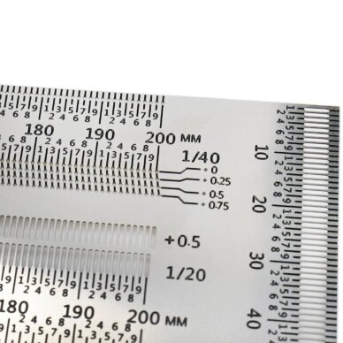 Žymėjimo / įbrėžimo liniuotė | nerūdijantis plienas | T formos | 200 mm ESSEN TOOLS 6