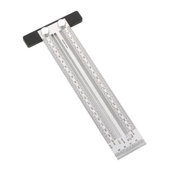 Žymėjimo / įbrėžimo liniuotė | nerūdijantis plienas | T formos | 200 mm ESSEN TOOLS 1